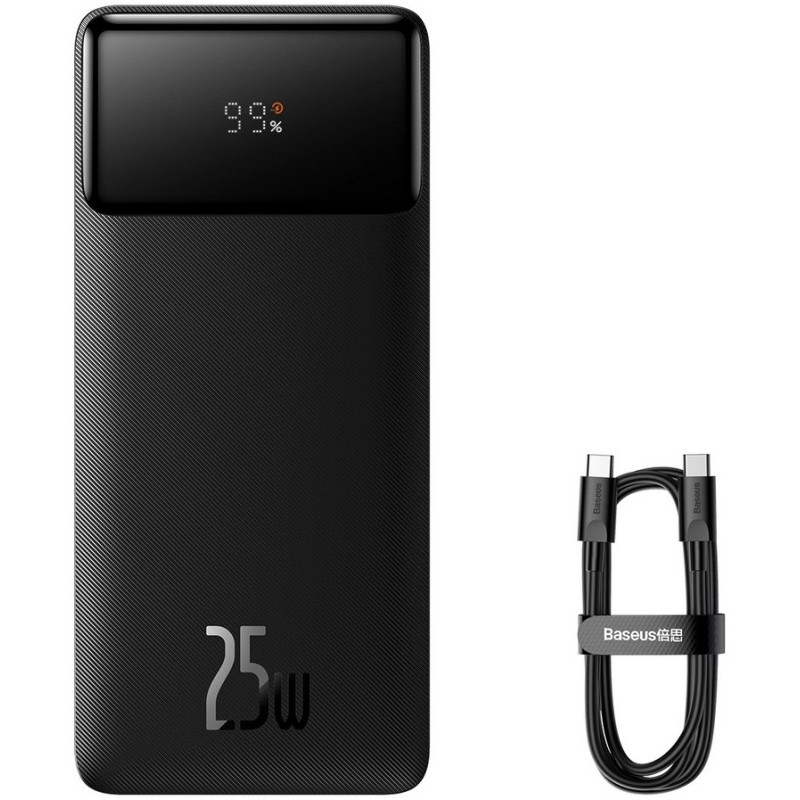 Батарея універсальна Baseus Bipow 20000mAh, PD/25W, QC3.0/USB-C, 2*USB-A/3A(max.), black (PPBD020301)