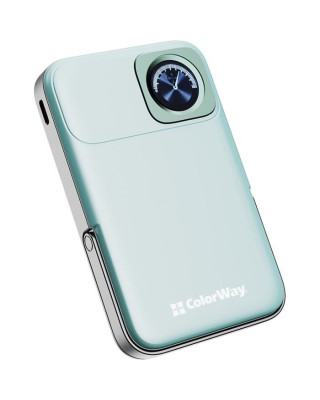 УМБ ColorWay 10000mAh 15W MagSafe & Watch Wireless Aquamarine (USB-C PD 22.5W) (CW-PB100LPA2MT-WPDD)
