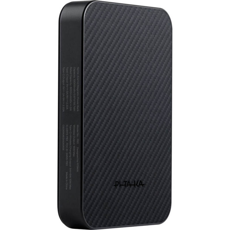 УМБ Pitaka Aramid Fiber Magnetic Qi2 10000mAh 15W Twill Black/Grey (PBQ2501)