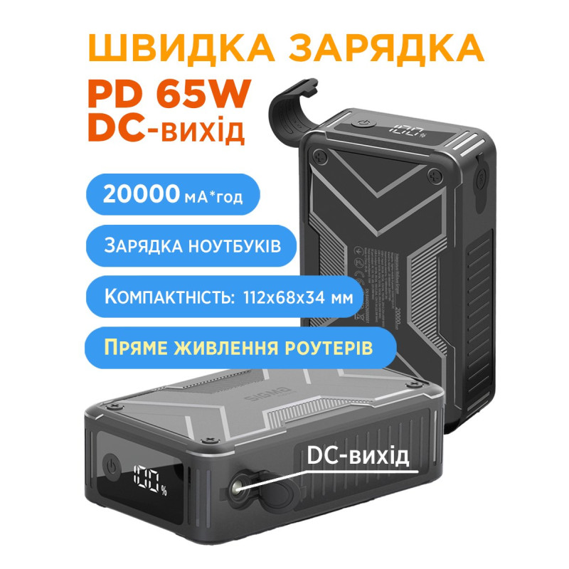 УМБ Sigma X-power SI20A11QLX-DC 20000mAh 65W DC Output black