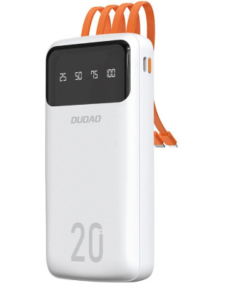 УМБ Dudao K6Pro+ 20000mAh 10W з USB-C/Lightning/MicroUSB/USB-A cables (6977196682409)