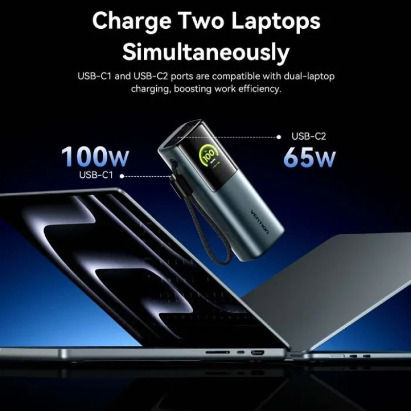 УМБ Vention 20000 mAh 165W Gray TFT Display Type (FKFH0)