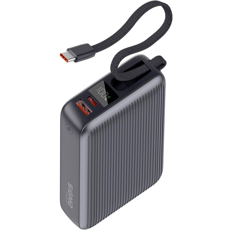 УМБ Sigma X-power SI20A5QLX 20000mAh 45W Built-In USB-C Cable gray