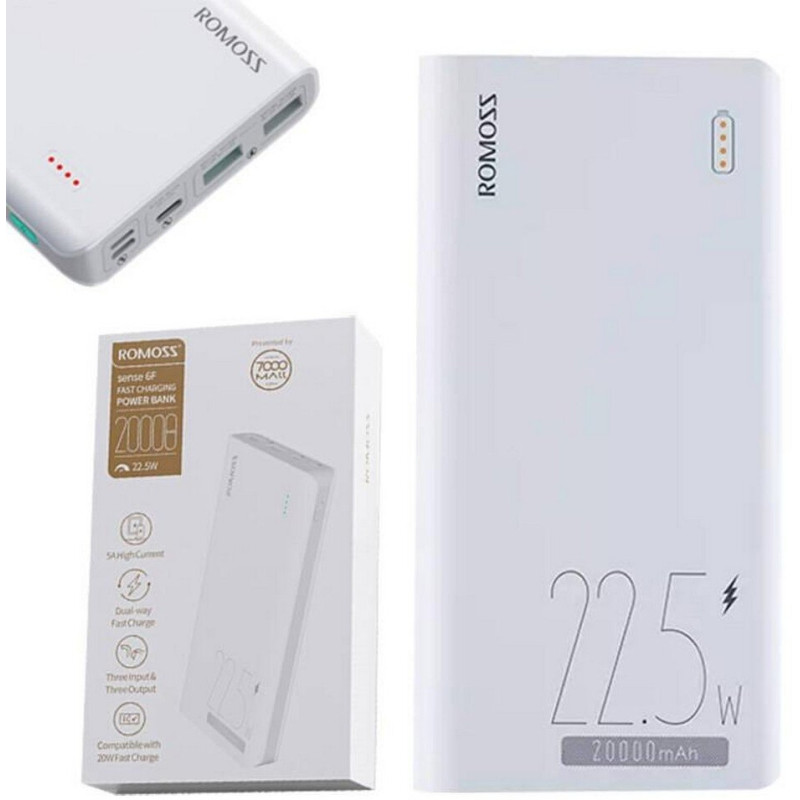 УМБ Romoss Sense 6 20000mAh 22,5W White (PPH80-611-1121H)