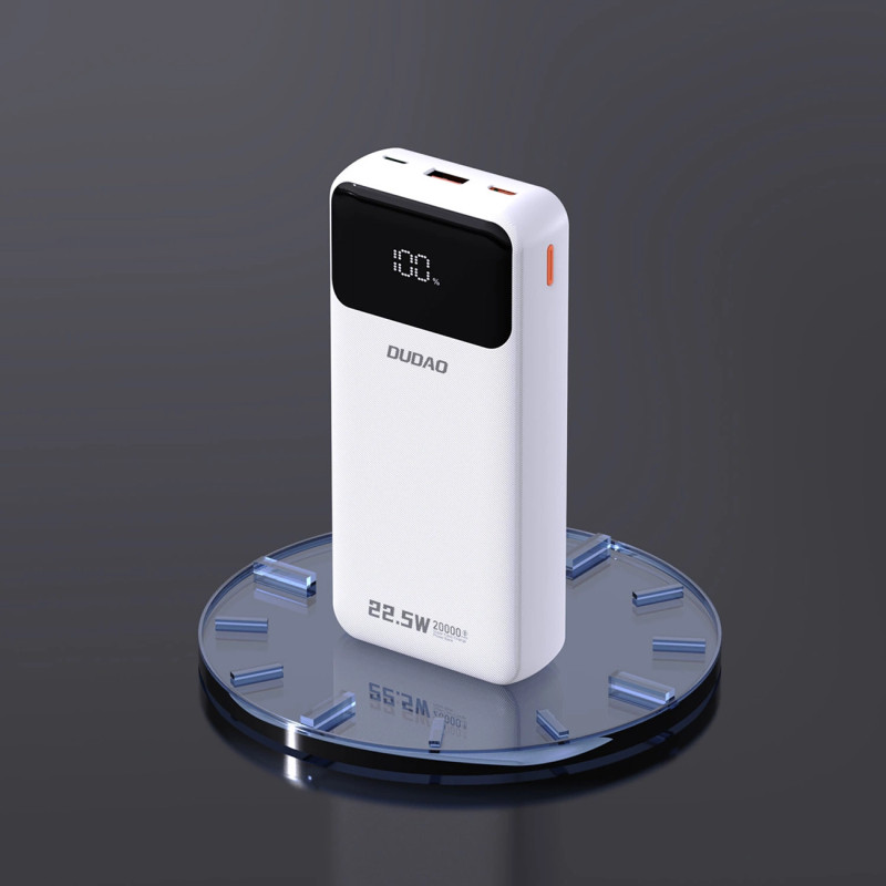 УМБ Dudao K15Pro 20000mAh PD/22.5W, QC, with built-in cables, White (6977196682447)