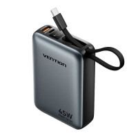 УМБ Vention 20000 mAh 45W Mini with Built-in USB-C Cable Gray (FHGH0)
