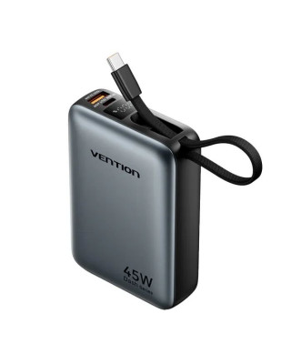 УМБ Vention 20000 mAh 45W Mini with Built-in USB-C Cable Gray (FHGH0)