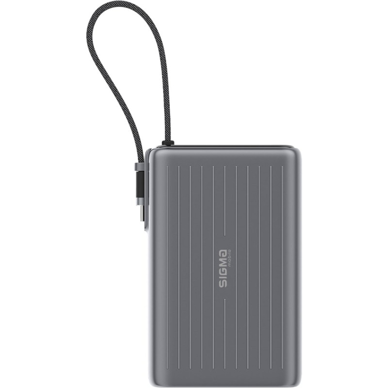 УМБ Sigma X-power SI25A5QLX 25000mAh 100W Built-In USB-C Cable gray