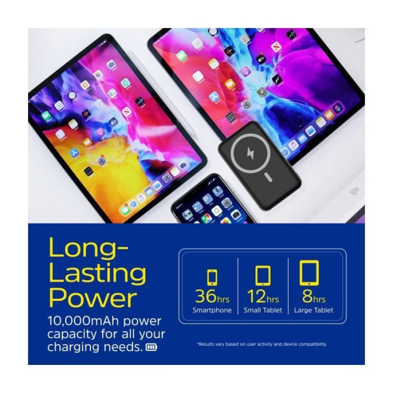 УМБ Energizer Magnetic Wireless 10000mAh 22.5W PD USB-A, USB-C In/Out, Black (QM10002PQ)