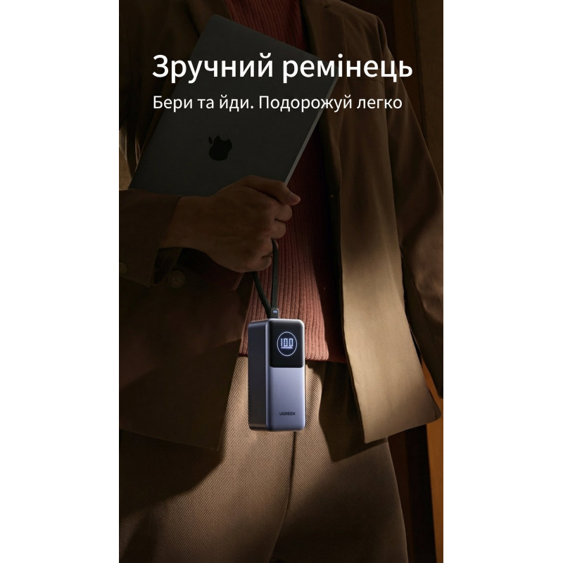 УМБ Ugreen 20000mAh 130W Nexode Smart Display with Built-in Cable (PB723 55365B)