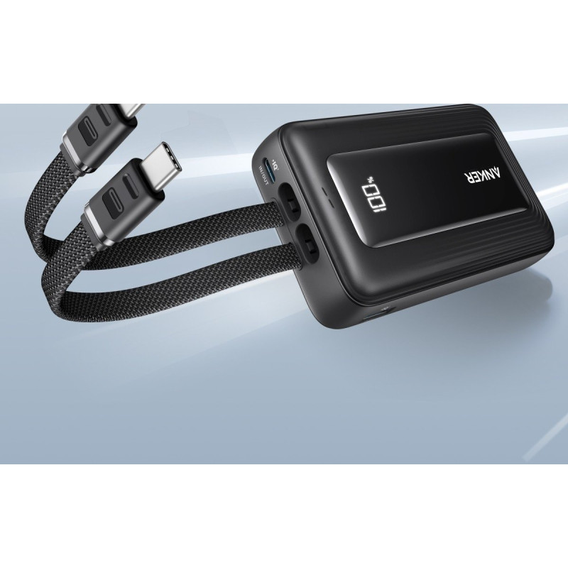 УМБ ANKER 20000 mAh 45W Built-In Dual USB-C Cables Black (A1681H12)