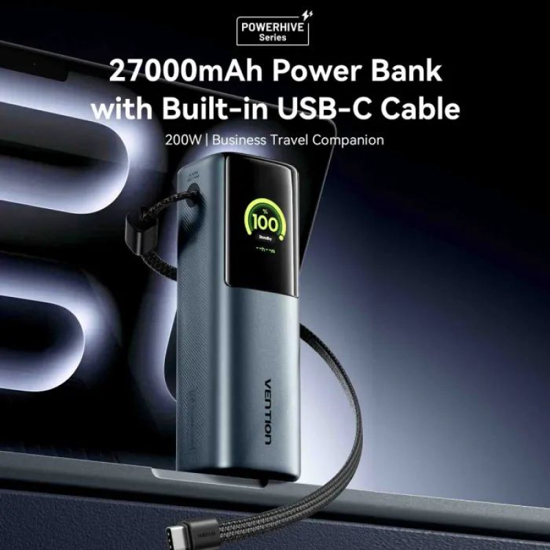 УМБ Vention 27000 mAh 200W Gray TFT Display Type (FKGH0)