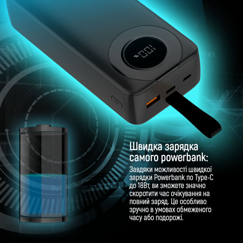 УМБ ColorWay 30000 mAh EnergyPlus Black (CW-PB300LPB4BK-PDD)