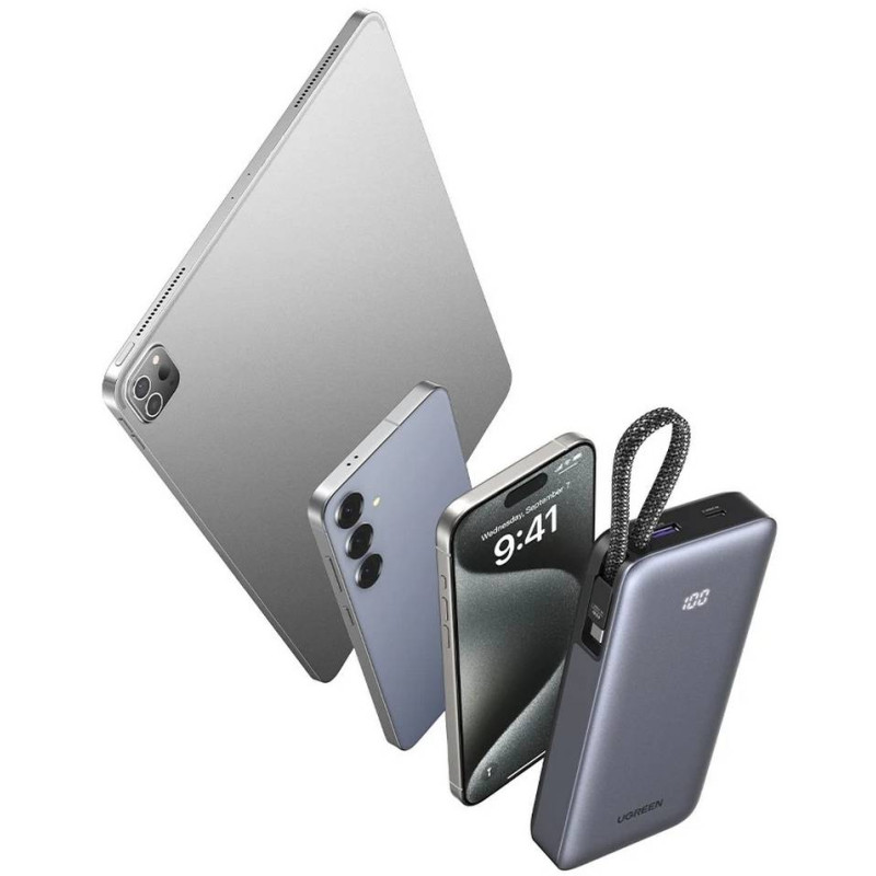 УМБ Ugreen 20000mAh 45W with Built-in Cable (PB536 55988B)