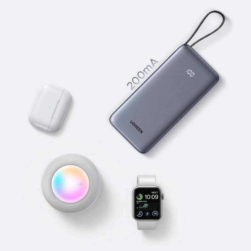 УМБ Ugreen 20000mAh 45W with Built-in Cable (PB536 55988B)