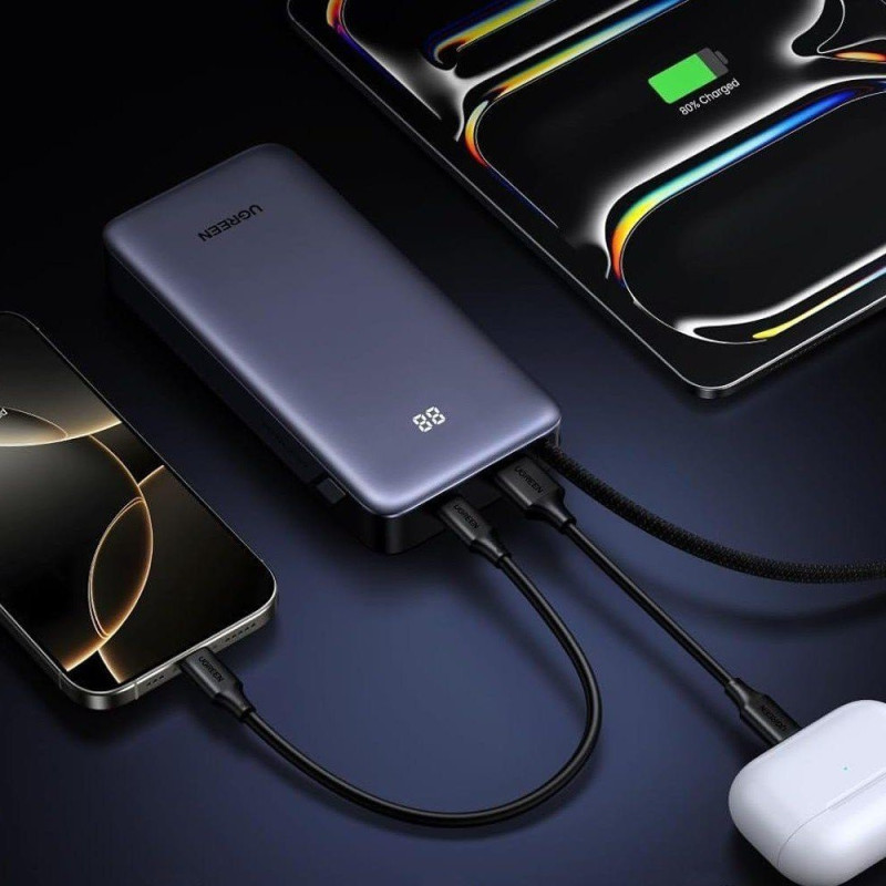 УМБ Ugreen 20000mAh 45W with Built-in Cable (PB536 55988B)