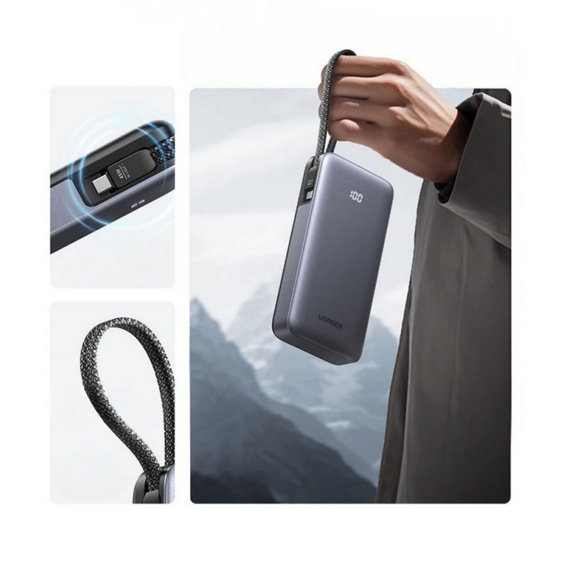 УМБ Ugreen 20000mAh 45W with Built-in Cable (PB536 55988B)