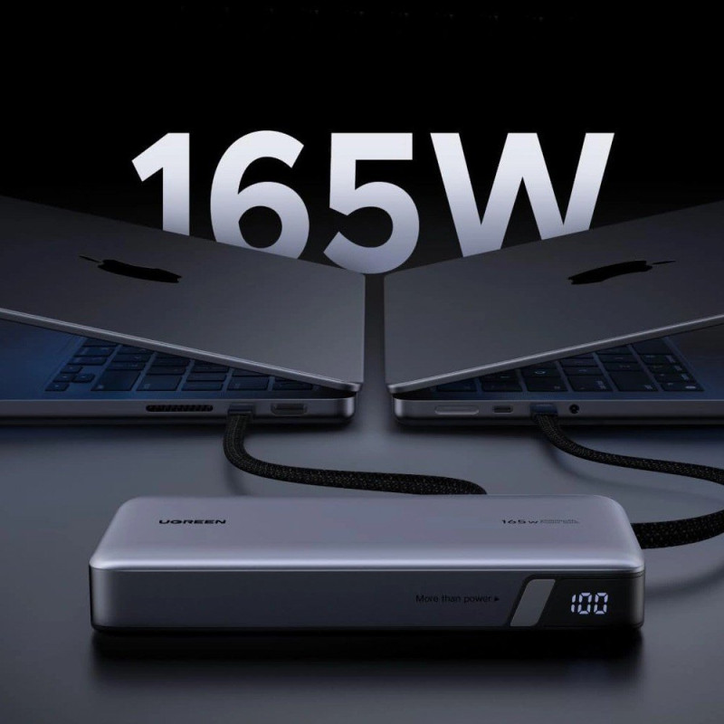 УМБ Ugreen 25000mAh 165W DualCable (PB552 55995B)