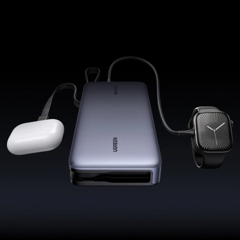 УМБ Ugreen 25000mAh 165W DualCable (PB552 55995B)