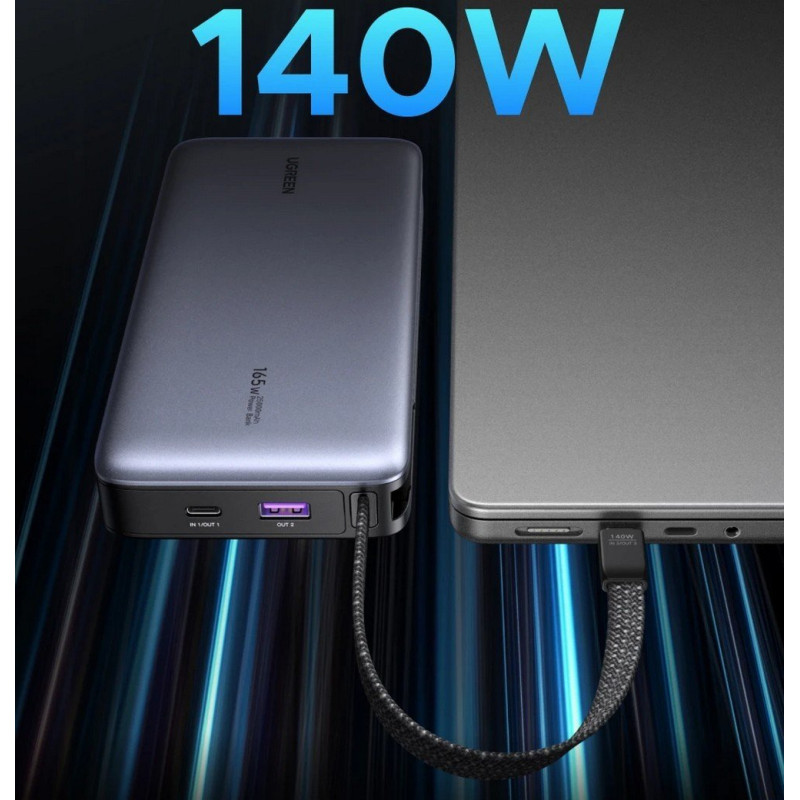 УМБ Ugreen 25000mAh 165W DualCable (PB552 55995B)