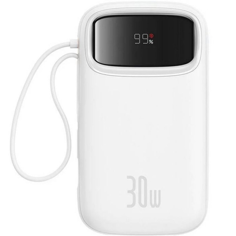 УМБ Baseus QPow2 20000mAh 30W, з 2*Type-C Cable, White (P10055009213-00)