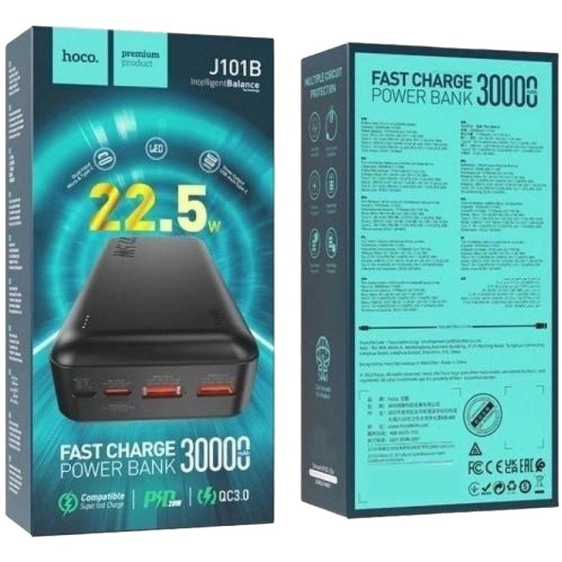 УМБ Hoco J101B Astute 30000mAh 22.5W Black