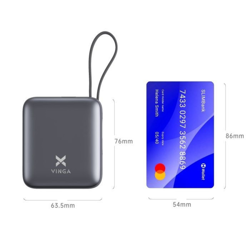 УМБ Vinga 10000 mAh 35W Display Cable (VPBB1035C)