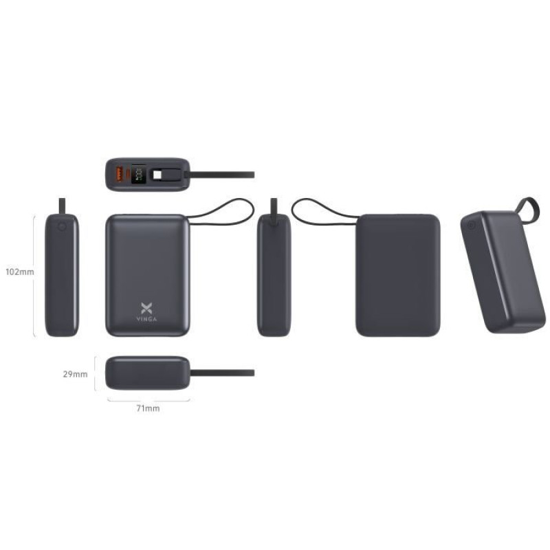 УМБ Vinga 20000 mAh 45W Display Cable (VPBB2045C)