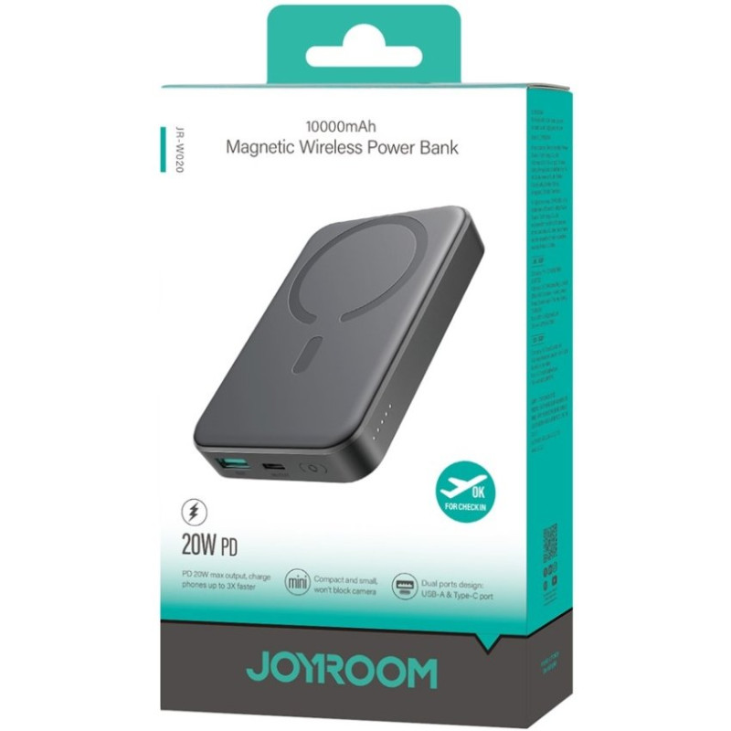 УМБ Joyroom Magnetic Wireless JR-W020 10000mAh 20W Black (6941237118455)