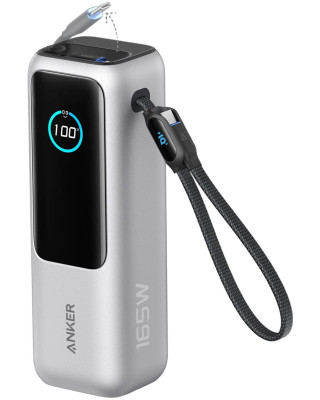 УМБ Anker 25000 mAh 165W PD/PIQ/QC Built-In Double USB-C Cables Silver (A1695H41)