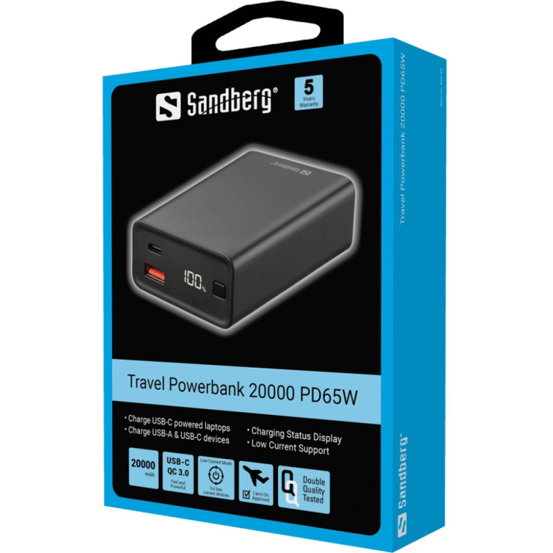 УМБ Sandberg 20000mAh PD/65W QC/3.0 (420-95)