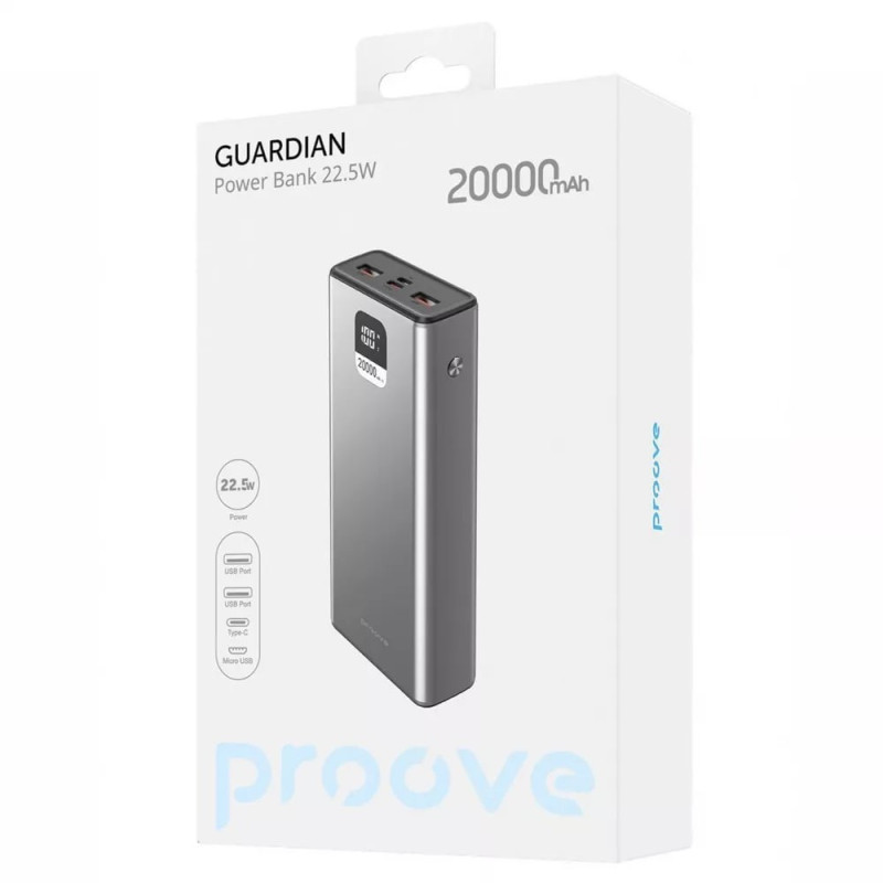 УМБ Proove Guardian 20000mAh 22.5W (PBG222210004) metal grey