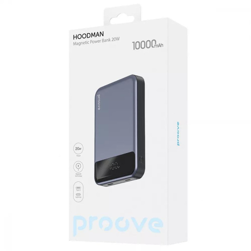 УМБ Proove Hoodman Magnetic 10000mAh 20W Сірий (PBH120010003)