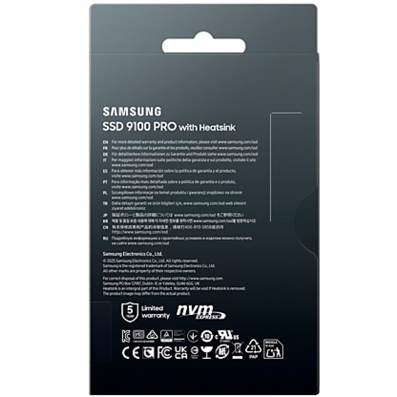 Накопичувач SSD Samsung M.2 2TB PCIe 5.0 9100PRO (MZ-VAP2T0CW)