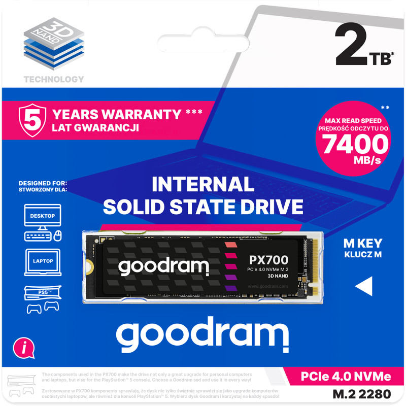 Накопичувач SSD GoodRAM 2Tb PX700 M.2 2280 PCIe NVMe (SSDPR-PX700-02T-80)