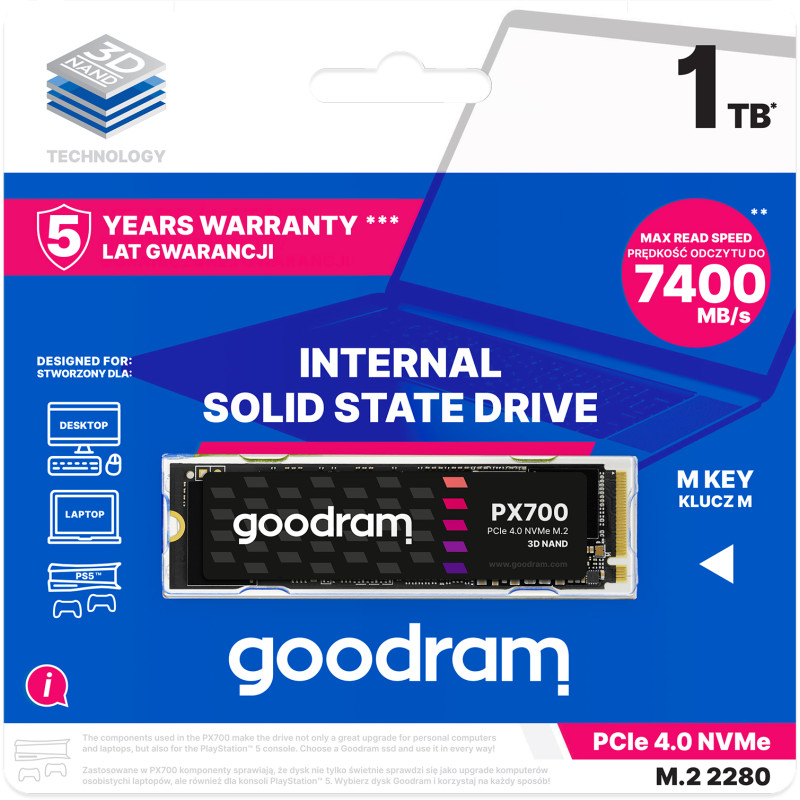 Накопичувач SSD GoodRAM 1Tb PX700 M.2 2280 PCIe NVMe (SSDPR-PX700-01T-80)