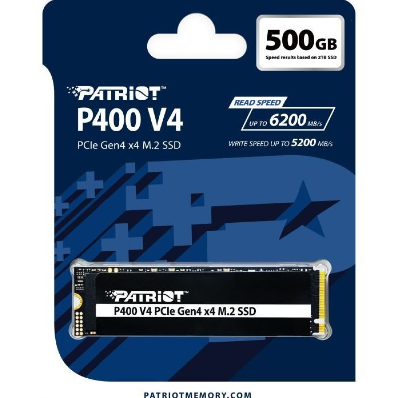 Накопичувач SSD Patriot 500GB P400 V4 M.2 2280 PCIe NVMe 4.0 x4 TLC (P400VP500GM28H)