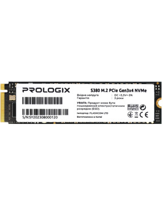 Накопичувач SSD Prologix 256GB S380 M.2 2280 (PRO256GS380)