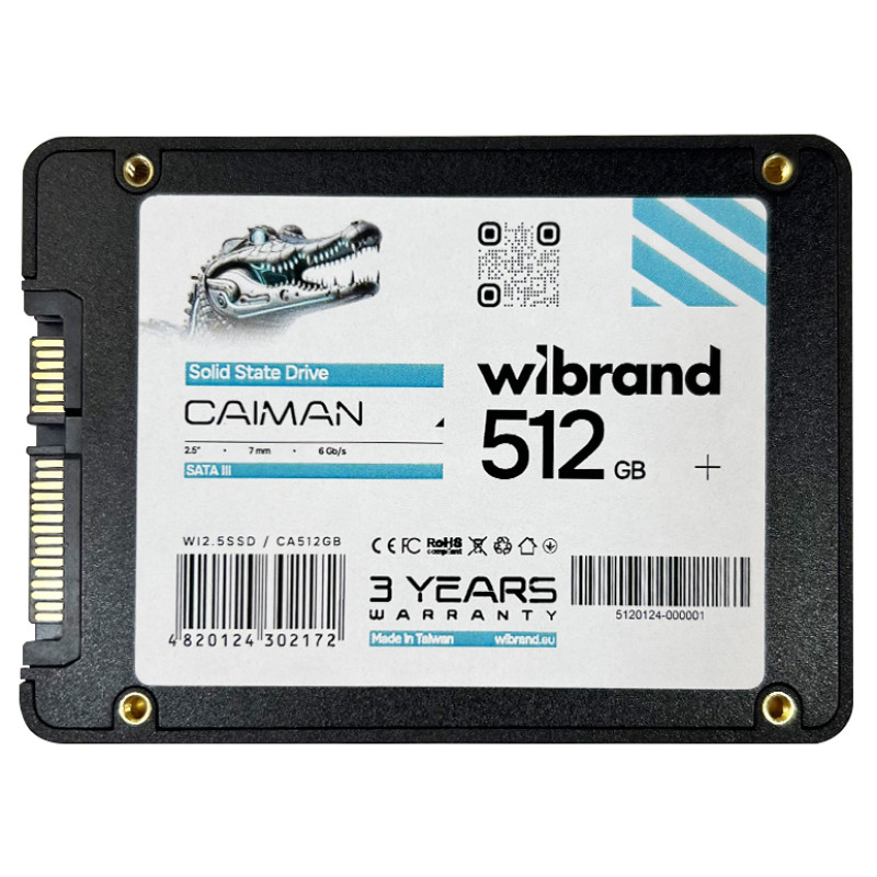 SSD накопичувач Wibrand Caiman 512GB 2.5 (WI2.5SSD/CA512GB)