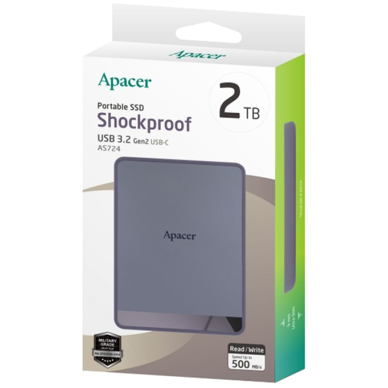 Накопичувач ssd APACER AS724 2TB USB 3.2 Gen.2 Type-C Mauve (AP2TBAS724M-1)