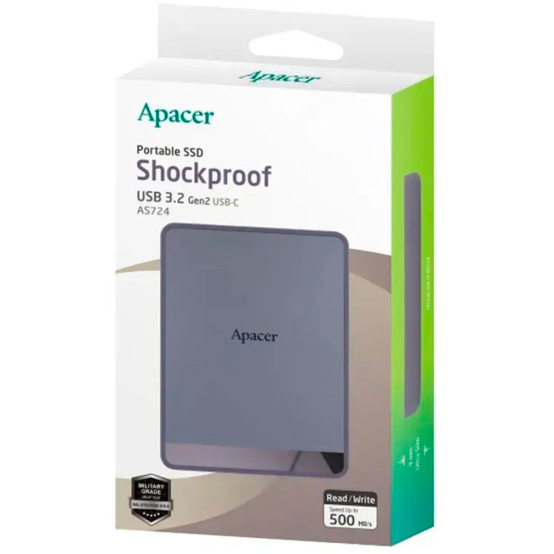 Накопичувач ssd APACER AS724 512GB USB 3.2 Gen.2 Type-C Mauve (AP512GAS724M-1)