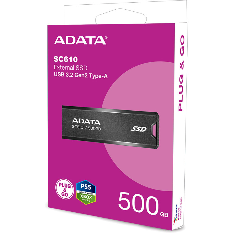 Накопичувач SSD ADATA USB 3.2 500GB SD610 (SC610-500G-CBK/RD)