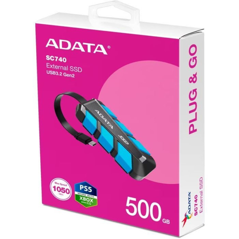 Накопичувач SSD ADATA USB 3.2 500GB SC740 (SC740-500G-CBU)