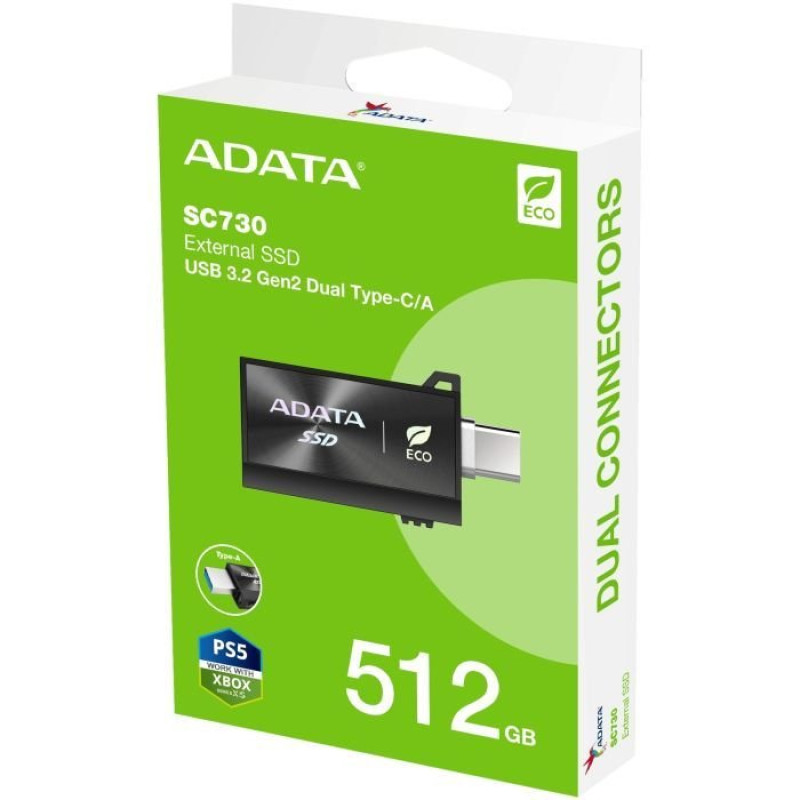 Накопичувач SSD ADATA USB 3.2 512GB SC730 (SC730-512G-CACTI)