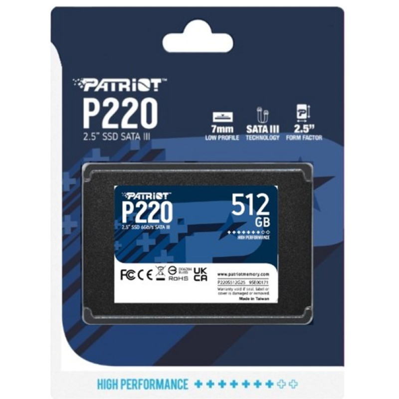 Накопичувач SSD Patriot P220 512GB 2.5