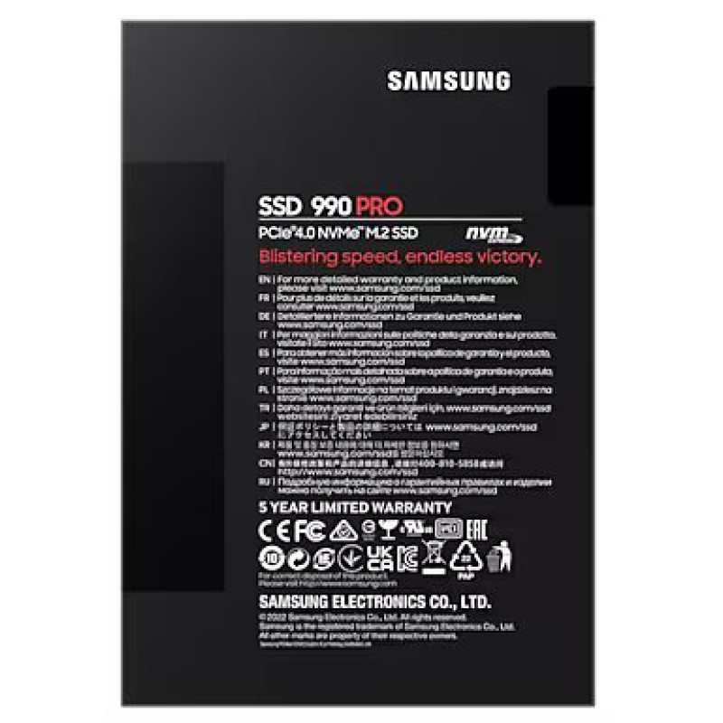 Накопичувач SSD Samsung 990 PRO 2ТB (MZ-V9P2T0BW)