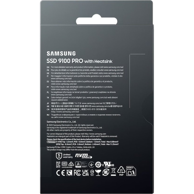 Накопичувач SSD Samsung M.2 8TB PCIe 5.0 9100PRO (MZ-VAP8T0CW)
