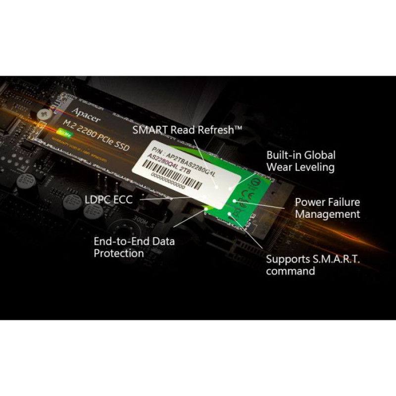 Накопичувач SSD APACER AS2280Q4X M.2 PCIe 512GB (AP512GAS2280Q4X-1)