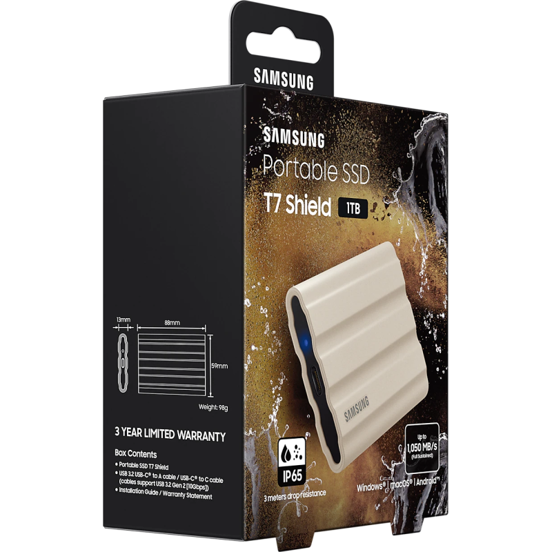 Накопичувач SSD Samsung USB 3.2 1TB T7 Shield (MU-PE1T0K/EU)