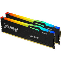 Модуль пам'яті Kingston DDR5 64GB KIT (32GBx2) 5200 FURY Beast RGB (KF552C40BB2AK2-64)